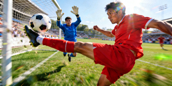 足球比赛精彩瞬间射门